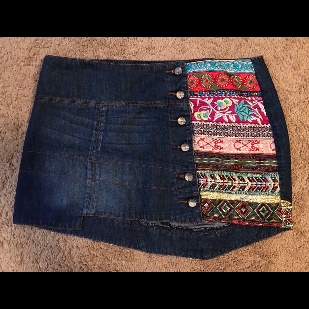 New Desigual asymmetrical denim mini shirt
